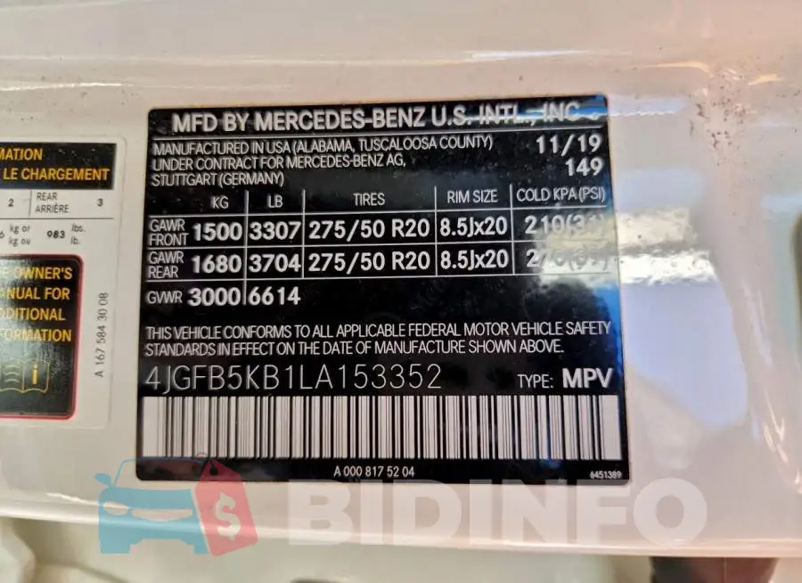 4JGFB5KB1LA153352 Photo# 13