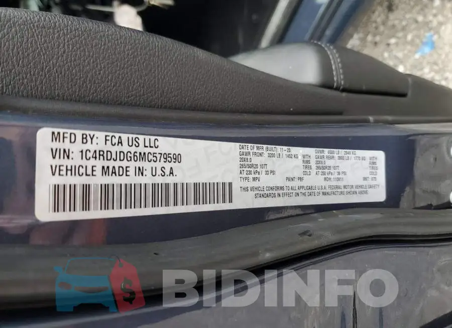 1C4RDJDG6MC579590 Photo# 13