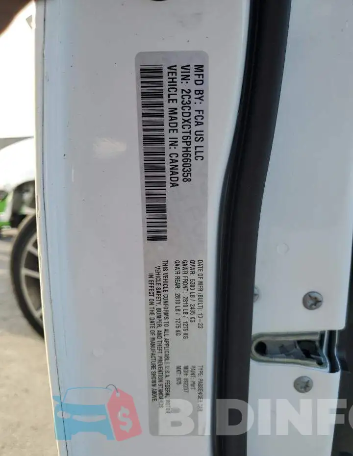 2C3CDXCT6PH660358 Photo# 13
