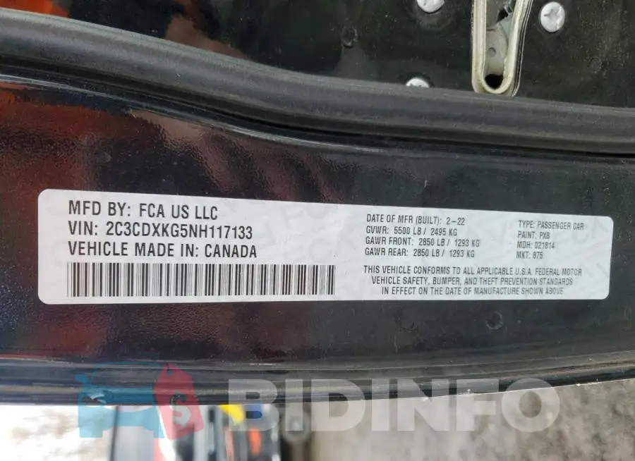 2C3CDXKG5NH117133 Photo# 12