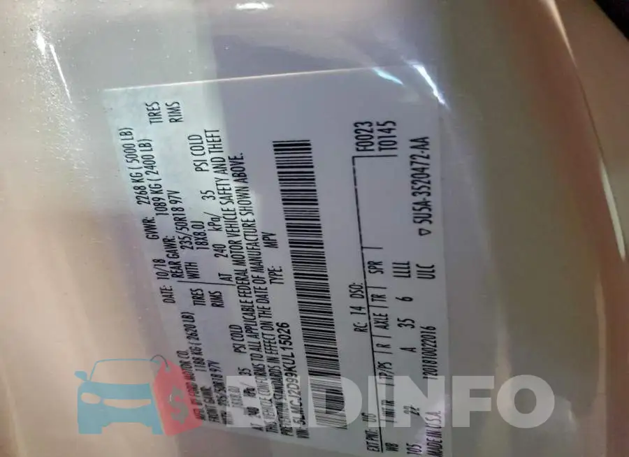5LMCJ2D99KUL15026 Photo# 14
