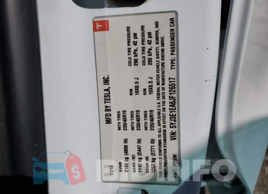 5YJ3E1EA6JF126517 Photo# 13