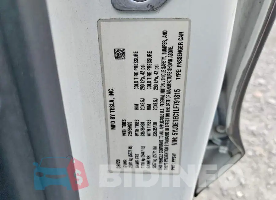 5YJ3E1EC1LF791815 Photo# 13
