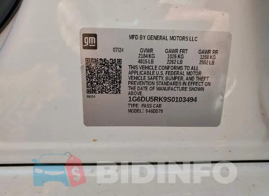 1G6DU5RK9S0103494 Photo# 12