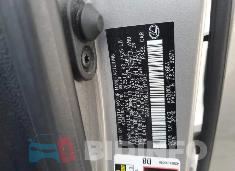 58AF21B16LU011845 Photo# 12