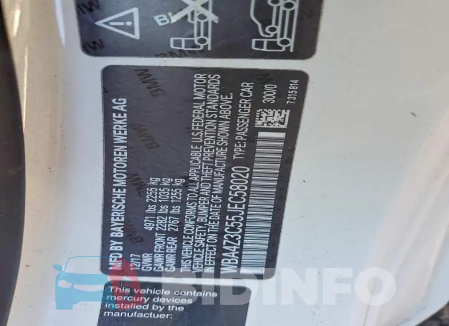 WBA4Z3C55JEC58020 Photo# 12