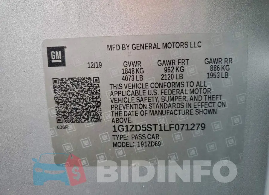 1G1ZD5ST1LF071279 Photo# 12