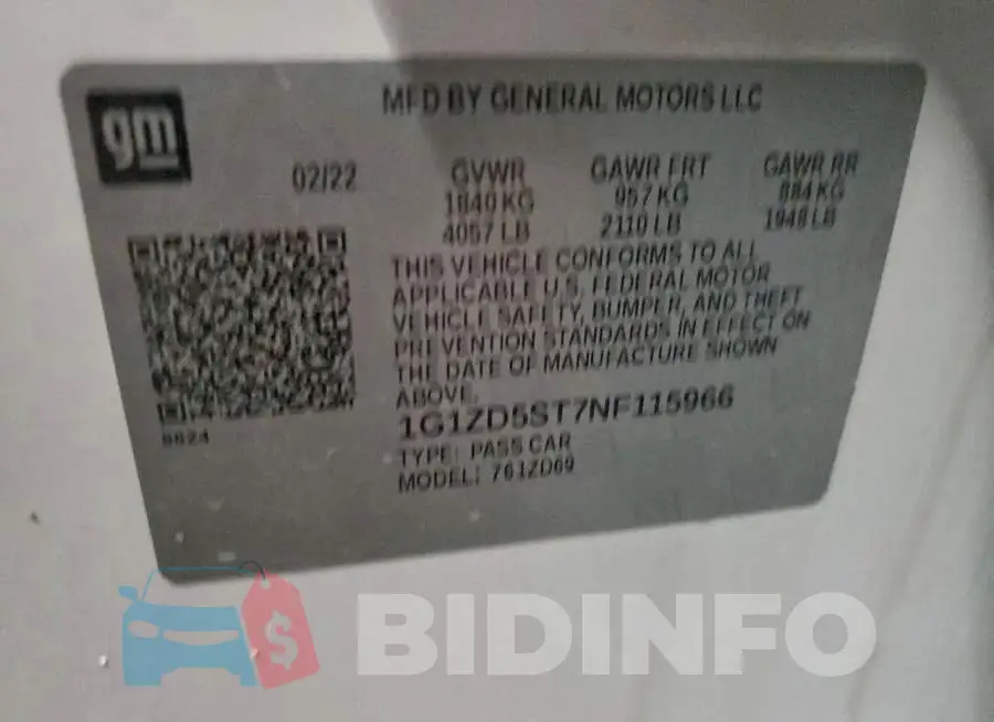 1G1ZD5ST7NF115966 Photo# 13