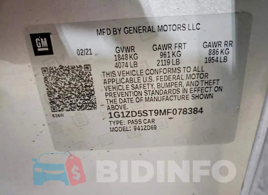 1G1ZD5ST9MF078384 Photo# 12