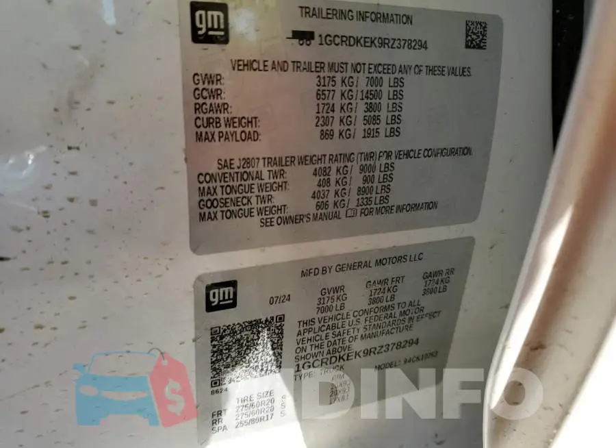 1GCRDKEK9RZ378294 Photo# 12