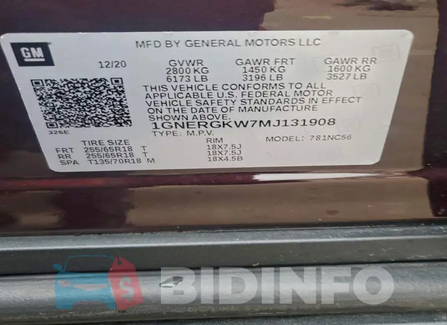 1GNERGKW7MJ131908 Photo# 14