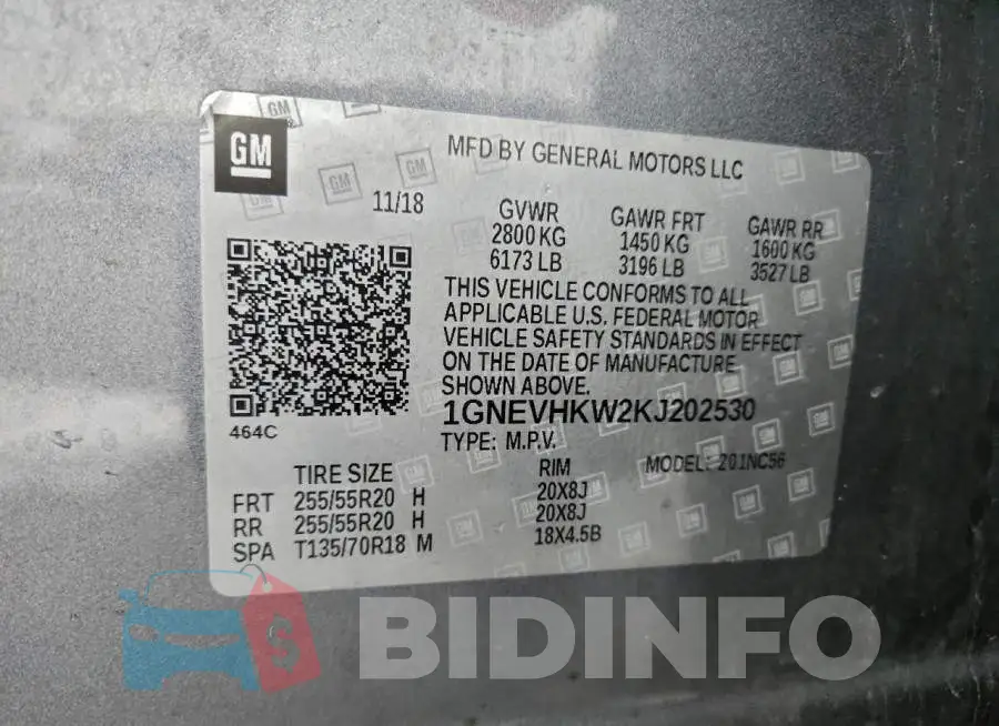 1GNEVHKW2KJ202530 Photo# 13