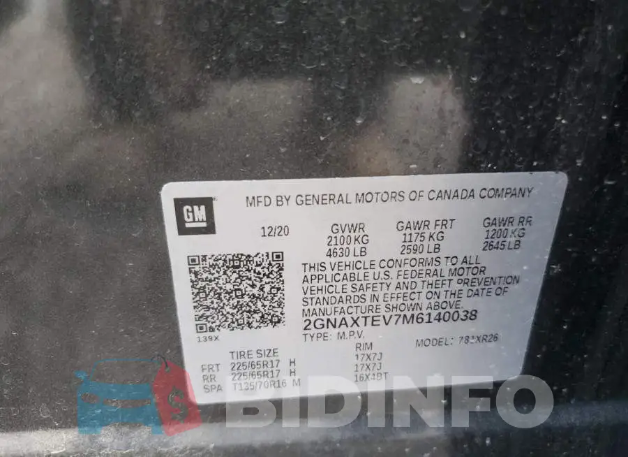 2GNAXTEV7M6140038 Photo# 13