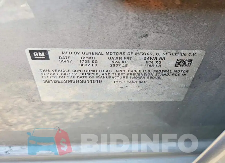 3G1BE6SM5HS611619 Photo# 11