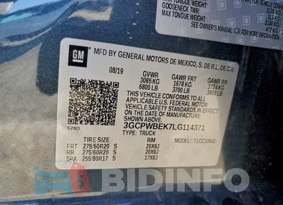 3GCPWBEK7LG114371 Photo# 12