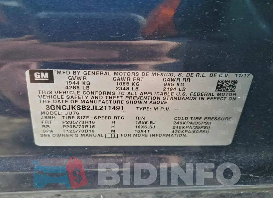 3GNCJKSB2JL211491 Photo# 13