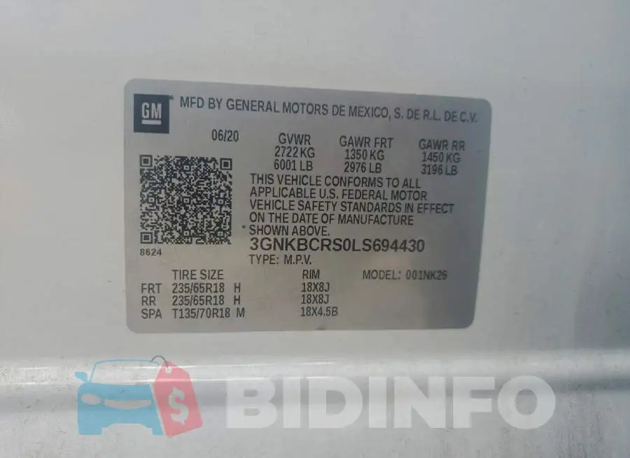 3GNKBCRS0LS694430 Photo# 14