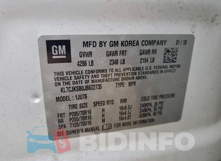 KL7CJKSB0JB622735 Photo# 14