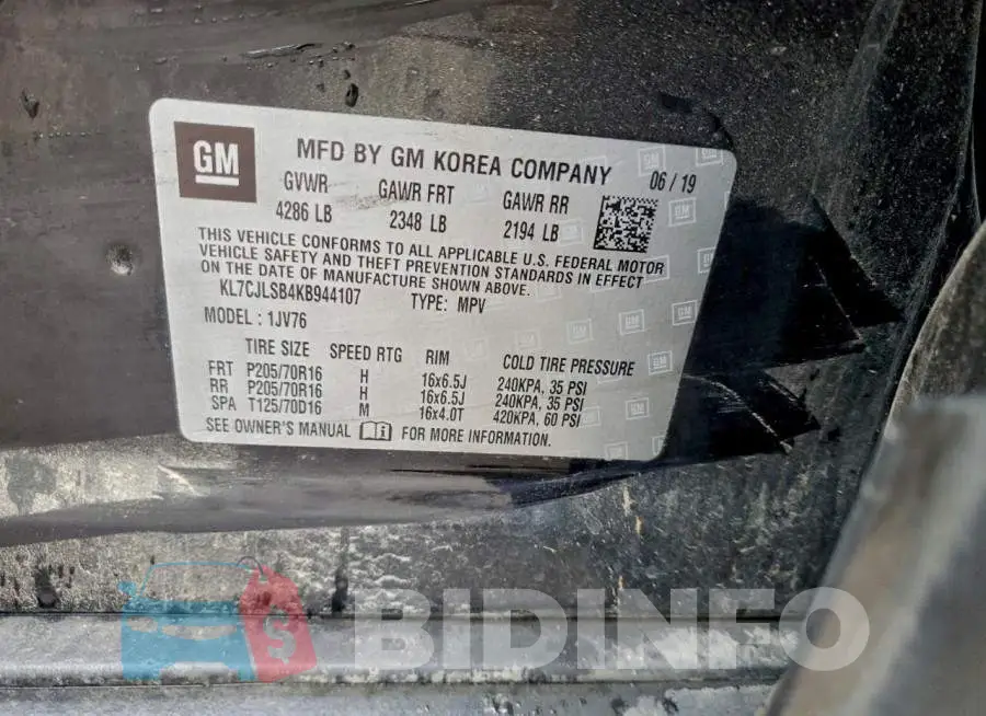 KL7CJLSB4KB944107 Photo# 12