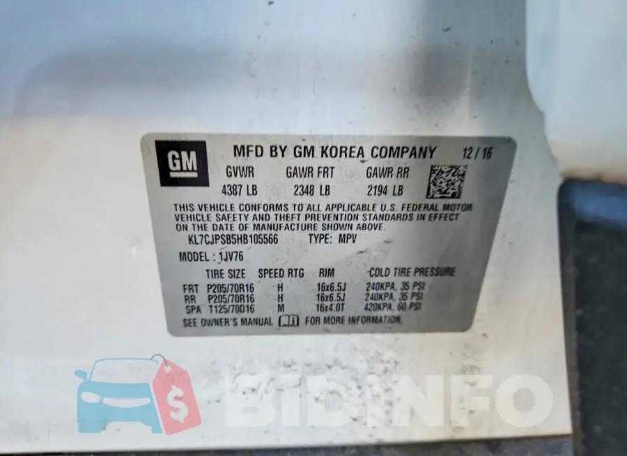 KL7CJPSB5HB105566 Photo# 13