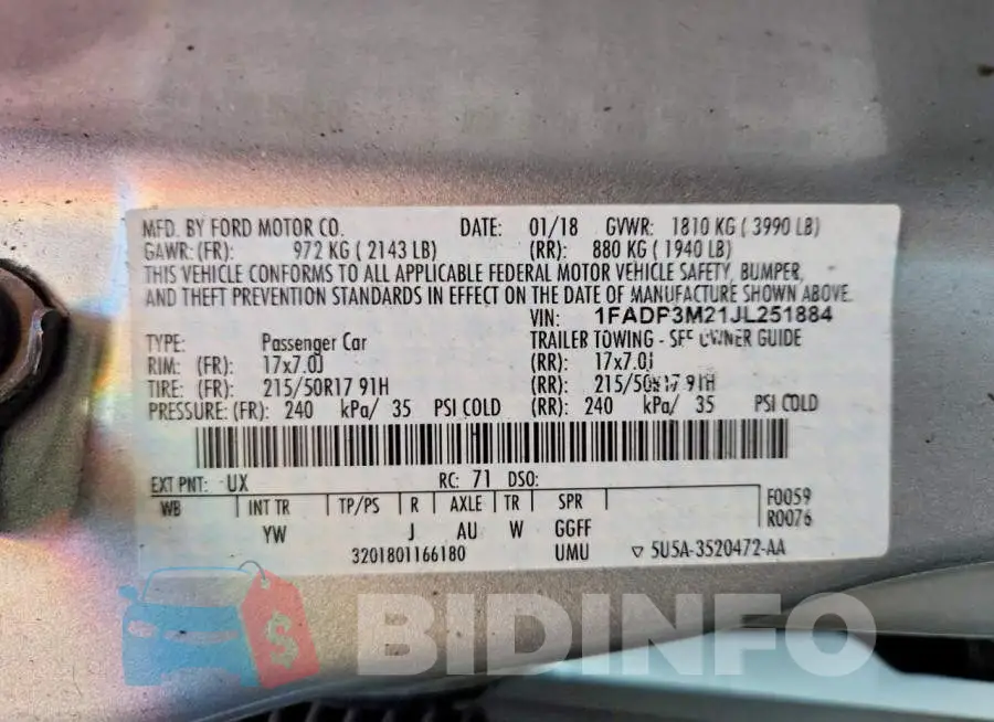 1FADP3M21JL251884 Photo# 12