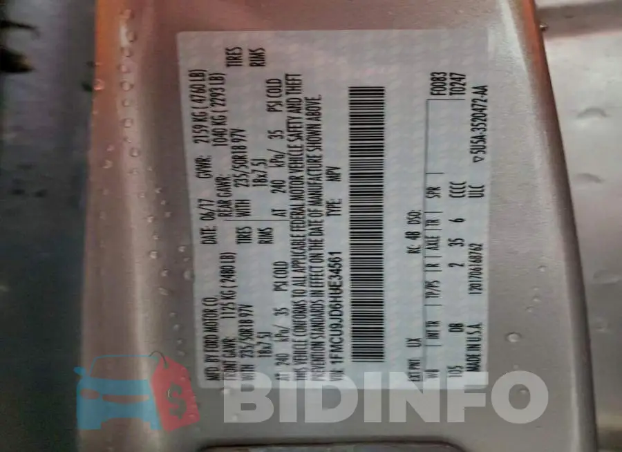 1FMCU9JD6HUE34561 Photo# 13