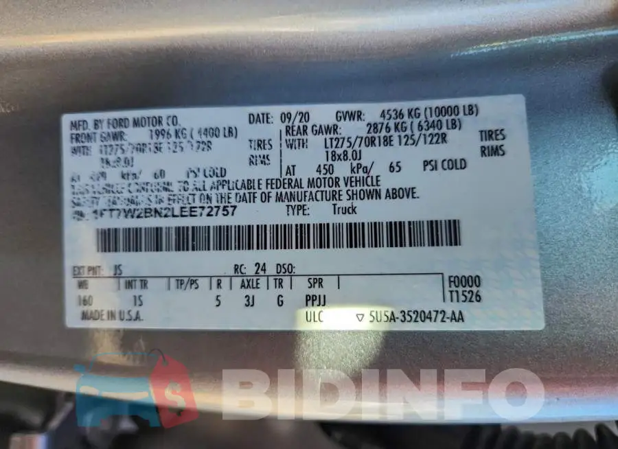 1FT7W2BN2LEE72757 Photo# 13