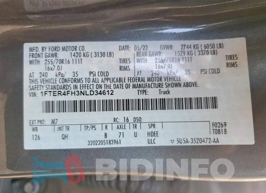 1FTER4FH3NLD34612 Photo# 13
