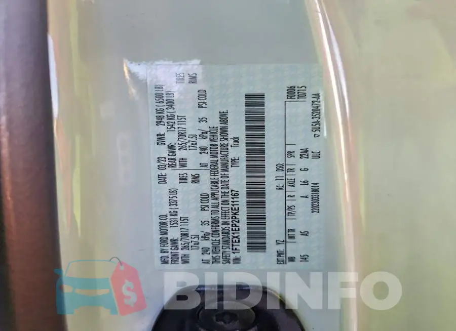 1FTEX1EP2PKE11167 Photo# 13
