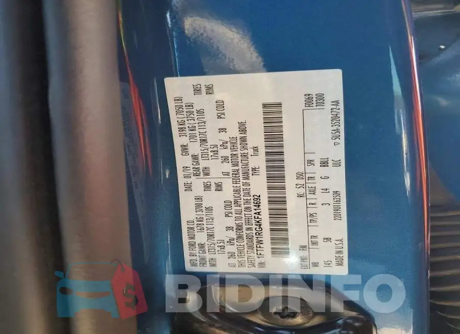 1FTFW1RG4KFA14692 Photo# 13