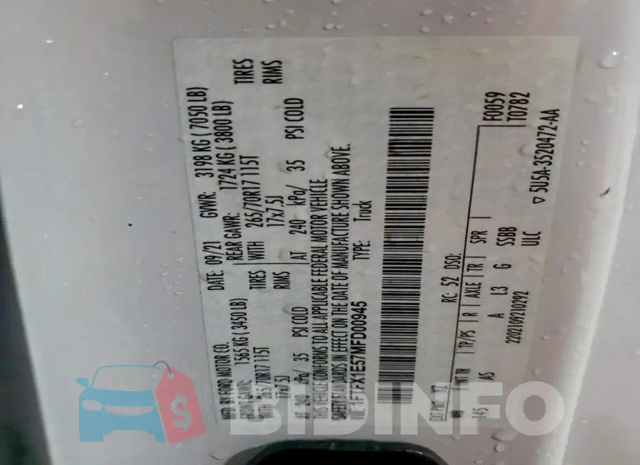 1FTFX1E57MFD00945 Photo# 12