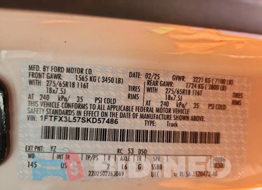 1FTFX3L57SKD57486 Photo# 13