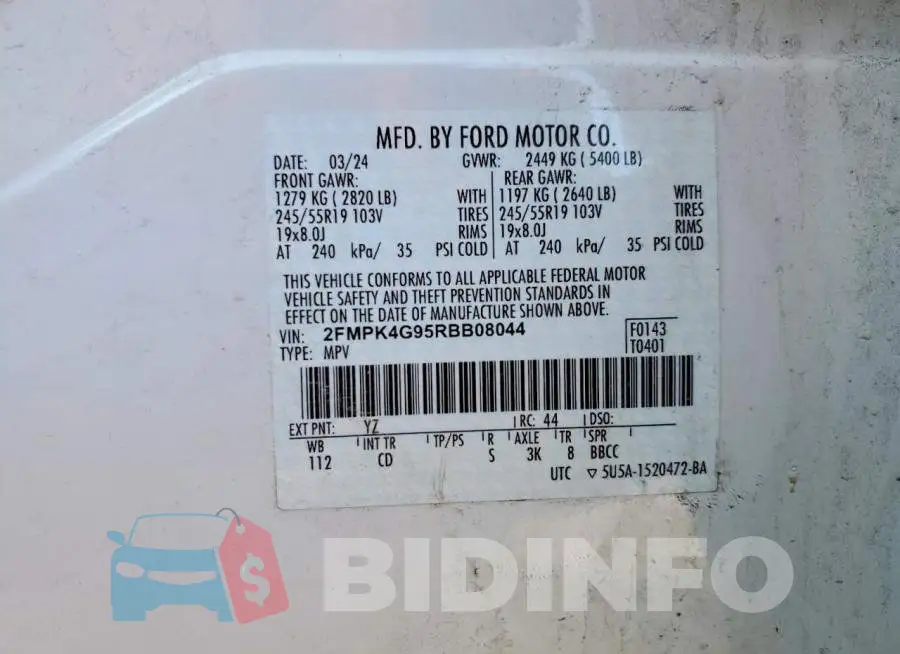 2FMPK4G95RBB08044 Photo# 13
