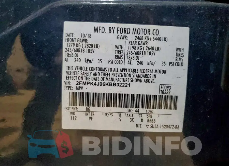 2FMPK4J96KBB02221 Photo# 14