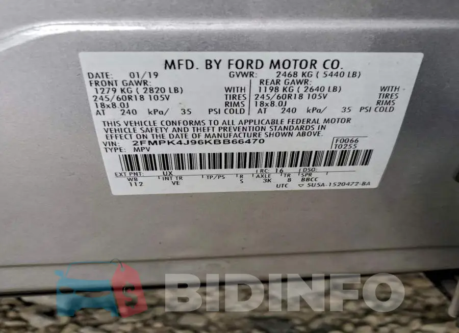 2FMPK4J96KBB66470 Photo# 13