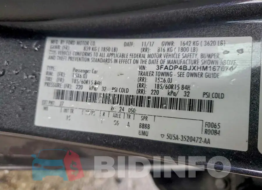 3FADP4BJXHM167670 Photo# 12