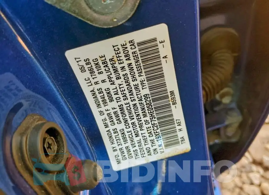 19XFC2F75HE058299 Photo# 12