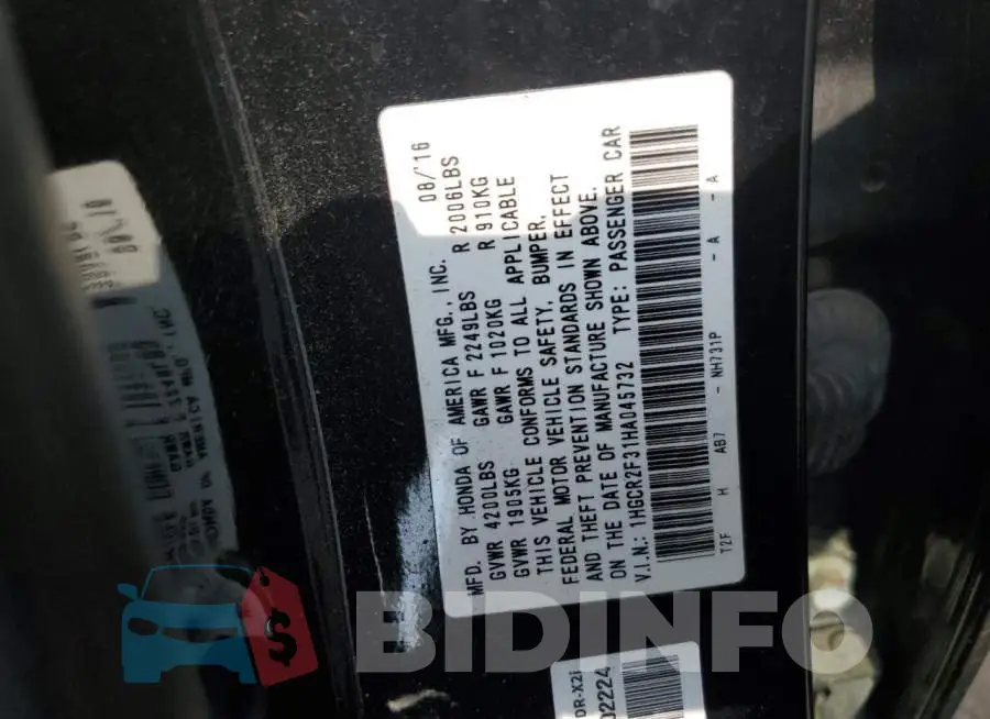 1HGCR2F31HA045732 Photo# 13