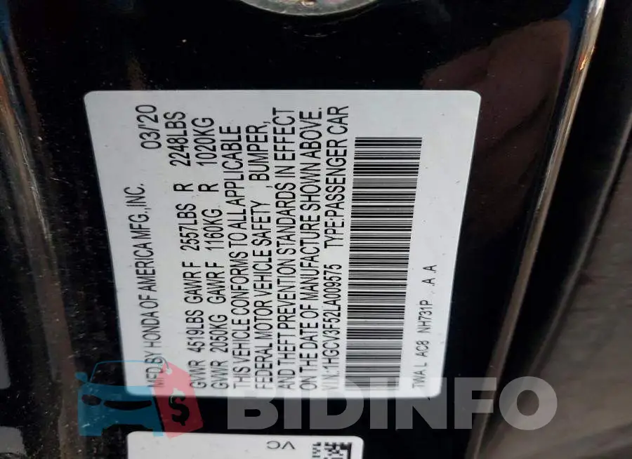 1HGCV3F52LA009575 Photo# 13
