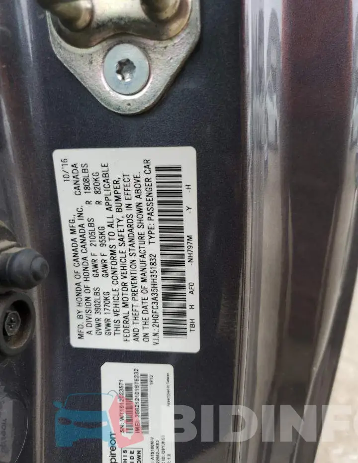 2HGFC3A35HH351832 Photo# 12