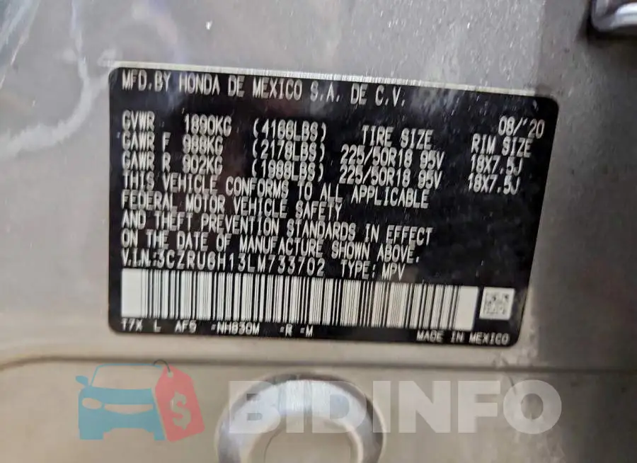 3CZRU6H13LM733702 Photo# 13