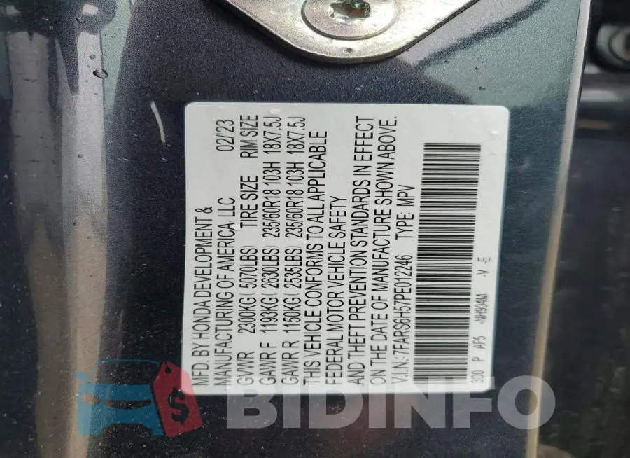 7FARS6H57PE012246 Photo# 13