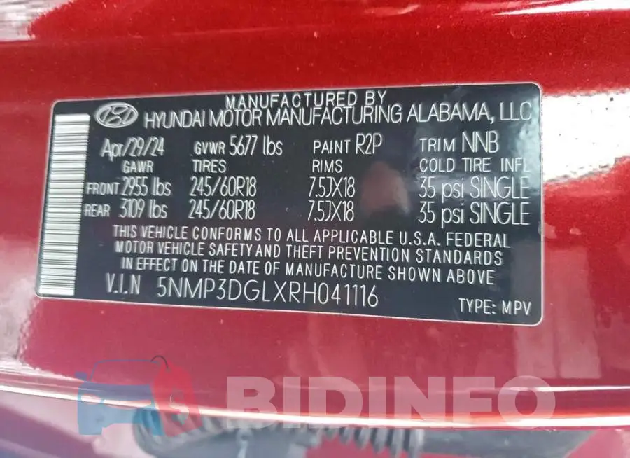5NMP3DGLXRH041116 Photo# 13