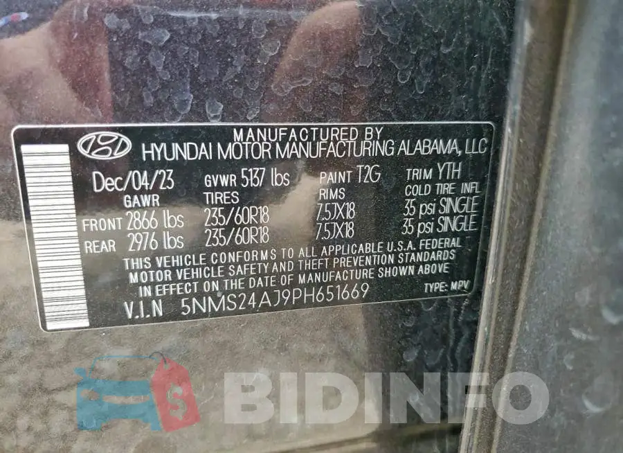 5NMS24AJ9PH651669 Photo# 12