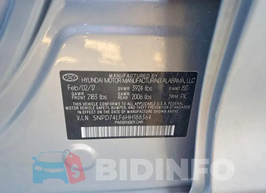 5NPD74LF6HH188364 Photo# 13