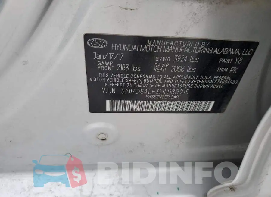 5NPD84LF3HH180915 Photo# 13