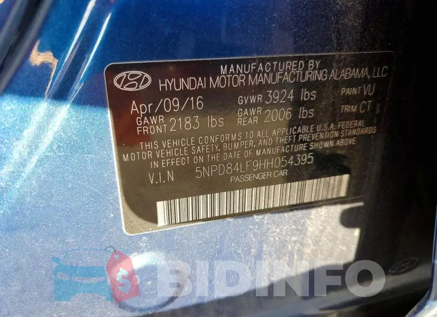 5NPD84LF9HH054395 Photo# 13