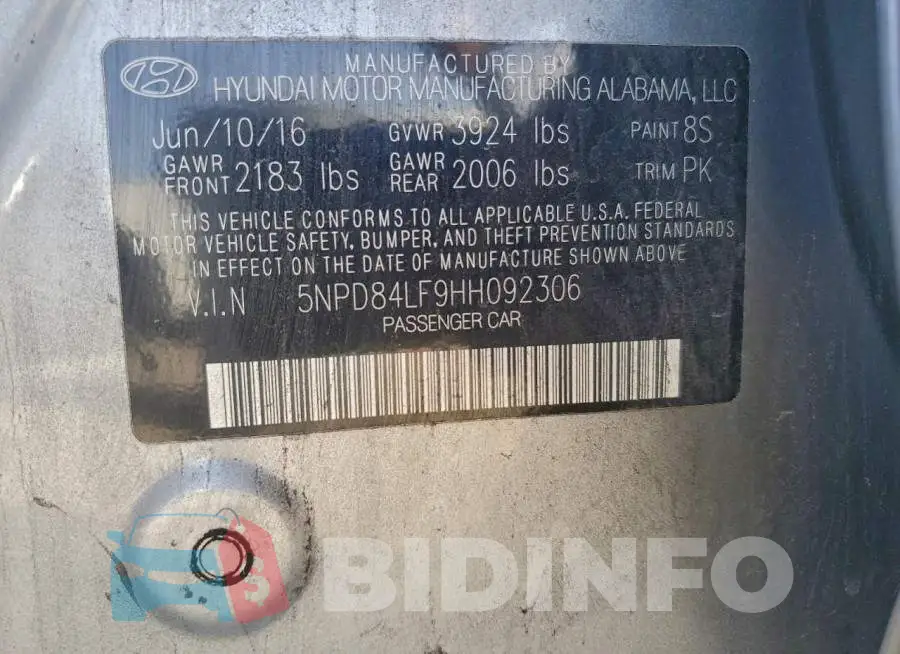 5NPD84LF9HH092306 Photo# 12