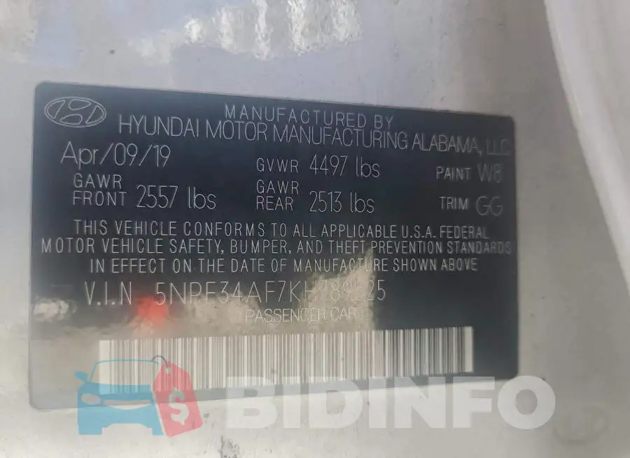 5NPE34AF7KH789325 Photo# 12