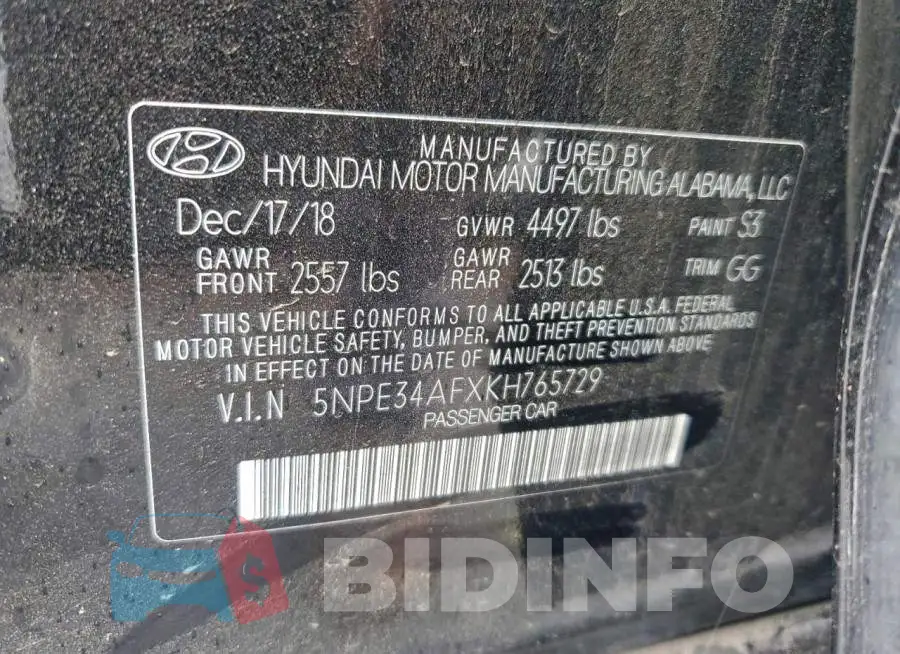 5NPE34AFXKH765729 Photo# 12